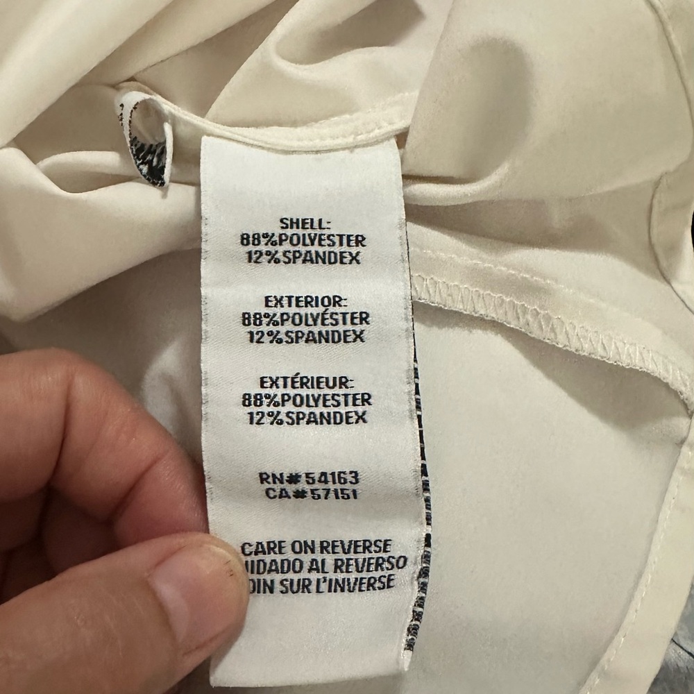 Calvin Klein White Ruched Button Down Shirt - Picture 8 of 9